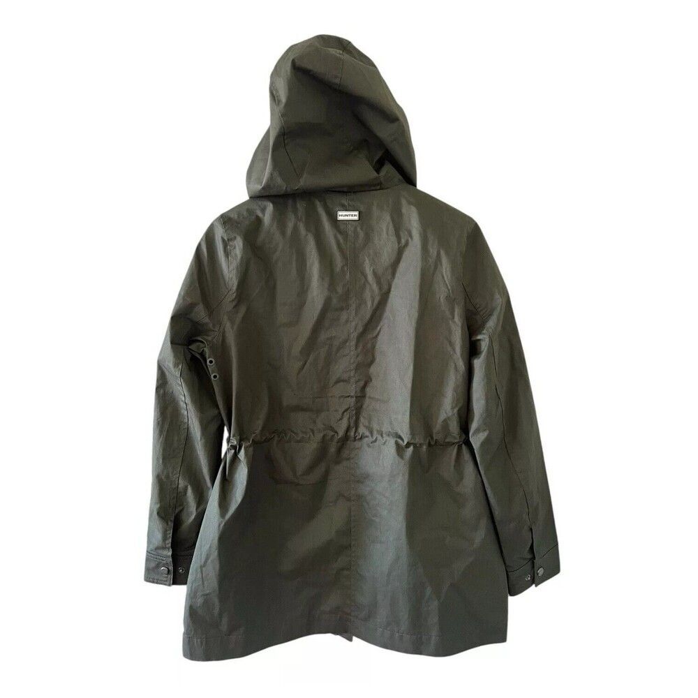 HUNTER Women's S Cotton Smock Hooded Rain Jacket Water Resistant Olive Green NEW - Picture 13 of 16